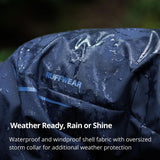 Ruffwear, Sun Shower Dog Raincoat Coverall, Waterproof & Windproof All-Weather Jacket with Full Coverage & Leg Straps, Lightweight & Reflective Dog Gear, Midnight Blue, XX-Small