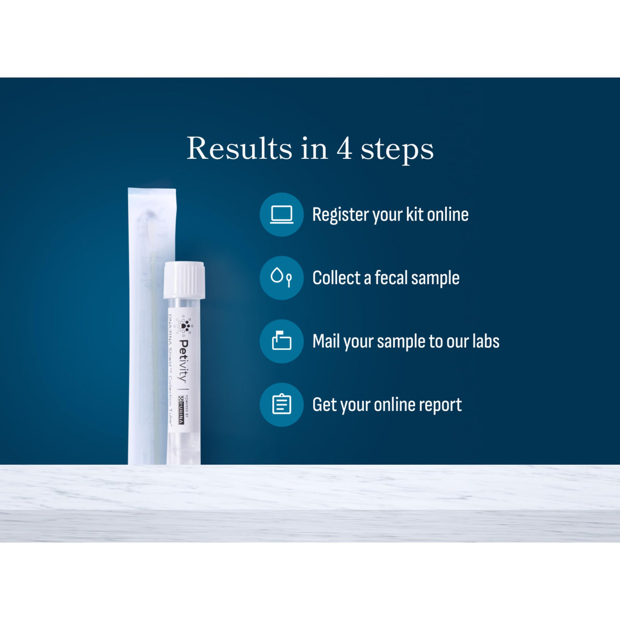Petivity Microbiome Analysis Kit — Basic for Cats and Dogs, Powered by Purina - 4.8 oz. Box