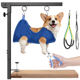 Rhncof Foldable Dog Grooming Arm : Adjustable Height 26-40 - for Dog Grooming Table - with Dog Grooming Hammock & No-Sit Holders-Grooming Restraint for Small Medium Dogs at Home or Salon