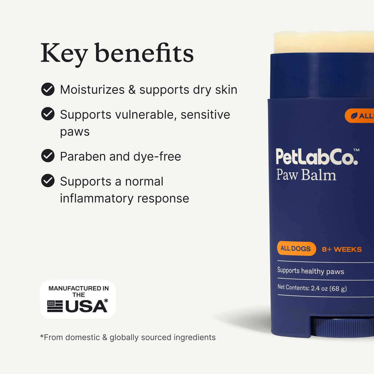 PetLab Co. Paw Balm for Dogs - Moisturizes and Supports Dry Paws - Easy to Use Paw Soother for Dogs of All Ages - Dog Paw Wax