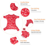 CuteBone Dog Xmas Pajamas P18XL, Polyester, X-Large, Animal Print, Elastic Waist