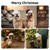 Queenmore Dog Christmas Hat, Dog Santa Hats for Large Dogs, Pet Soft Plush Santa Clause Hats for Cats, Funny Festive Xmas Costume Headwear for Small Medium Large Dogs with Adjustable Band, L Red