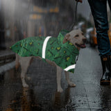DELIFUR Large Dog Raincoat - Waterproof Dog Rain Poncho Adjustable Double Layer Rain Jacket with Hood for Medium Large Dogs Designed with Leash Hole Reflective Strip(Green Frog, X-Large)