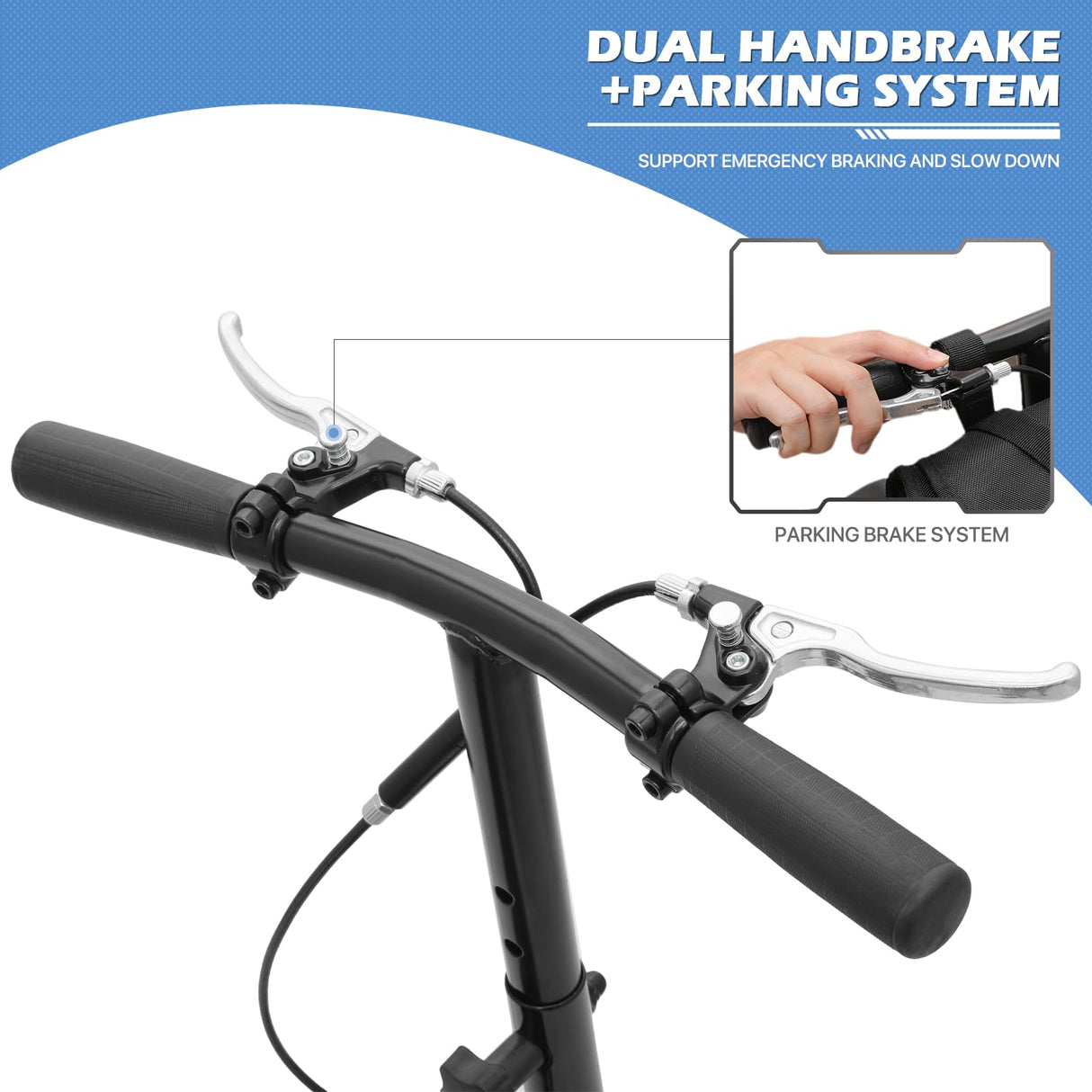 monicare Knee Walker for Adults 10" Front Wheels Steerable Medical Scooter Crutch Alternative with Dual Braking System and Removable Storage Pouch for Leg and Foot Injuries, Easy Assembly, 350lbs Load