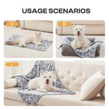 Luciphia 1 Pack 3 Blankets Fluffy Premium Fleece Pet Blanket Flannel Paw Printed Throw for Dog Cat Grey Paw Large(41"x31",Pack of 3)