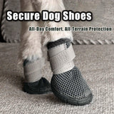 Soft Dog Shoes for Small Dogs, Anti-Slip Dog Boots for Winter Snowy Day, Summer Hot Pavement, Breathable Dog Paw Protectors for Outdoor Walking Running, Size 5, Grey