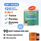 PAWFECTCHEW No Poo Chews for Dogs - Coprophagia & Stool Eating Deterrent with Probiotics, Digestive Enzymes & Breath Aid Support - Stop Dog Poop Eating - Made in USA - 120 Soft Chews