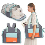 Expandable Cat & Small Dog Carrier Backpack, Soft-Sided Airline-Approved Pet Travel Bag with Dual-Side Expansion, Under-Seat Fit, Breathable Mesh, for Hiking, Vet Visits & Trips (Up to 22 lbs)