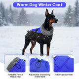 IDOMIK Dog Winter Coat, Reflective Waterproof Dog Jacket for Cold Weather, Warm Pet Coats for Small Medium Large Dogs, High Collar Doggy Fleece Snow Jacket, Winter Vest with Adjustable Buckle,XXL