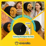 Dog Ear wrap Calming Hoodie Ear Wraps, Comfortable Quiet Ears Cover Muffs Plug Waterproof & Adjustable Dog Head Wrap Bonnet for Noise Protection Firework Grooming Bathing Anxiety Thunderstorms