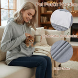 FENBEN Womens Pet Carrier Shirts Kitten Puppy Holder Animal Pouch Hood Sweatshirt Pouch Hoodie (Grey,XL)