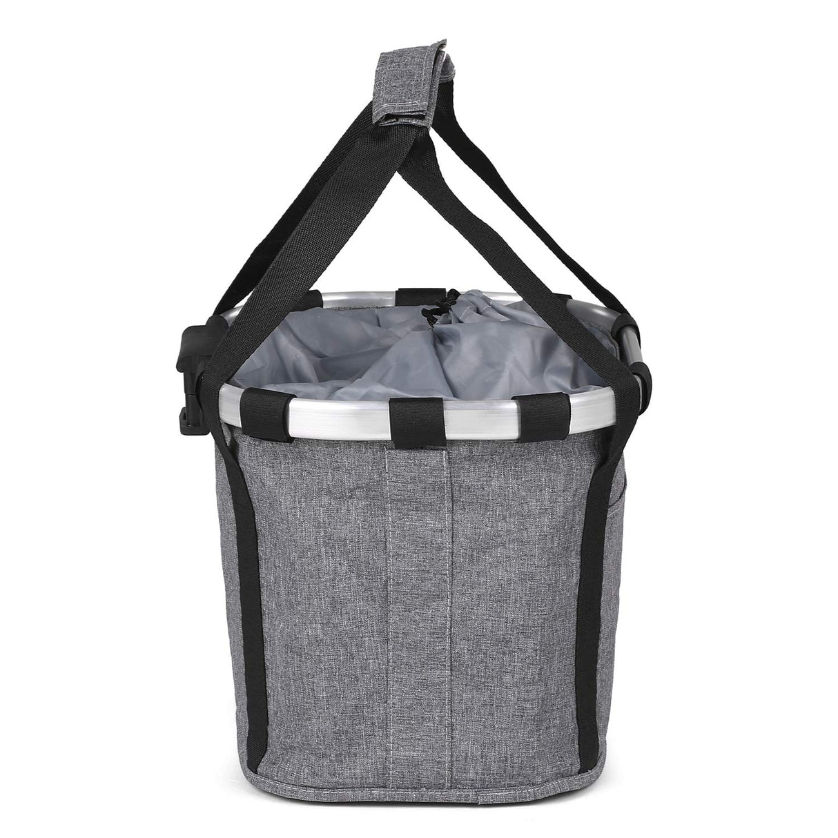 ENASGLOO Detachable Bike Basket, Dog Cat Bicycle Handlebar Front Bag Pet Carrier with 5 FT Dog Leash for Cycling, Shopping, Picnic, and Outdoor (Gray)