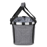 ENASGLOO Detachable Bike Basket, Dog Cat Bicycle Handlebar Front Bag Pet Carrier with 5 FT Dog Leash for Cycling, Shopping, Picnic, and Outdoor (Gray)