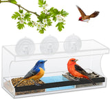 Jarkyfine Window Bird Feeder for Viewing - Window Bird Feeders with Strong Suction Cups - Outdoor Bird Feeder Window Viewing Box, Gifts for Cats Elderly, Detachable Tray, Easy to Clean