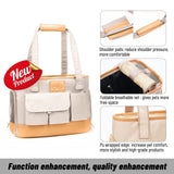 Johomviin Dog Carrier, Cat Carrier, Pet Carrier, Foldable Waterproof Premium PU Leather Oxford Cloth Dog Purse, Portable Tote Bag Carrier for Small to Medium Cats and Small Dogs