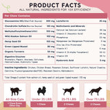 Glucosamine for Dogs, Joint Supplement for Dogs, Chondroitin, MSM, Hemp, Turmeric, Omega 3 for Pain Relief & Skin Health, Dog Hip and Joint Supplement with Calcium Support Bones Health, 120 Chews