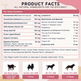 Glucosamine for Dogs, Joint Supplement for Dogs, Chondroitin, MSM, Hemp, Turmeric, Omega 3 for Pain Relief & Skin Health, Dog Hip and Joint Supplement with Calcium Support Bones Health, 120 Chews