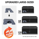 REPTI ZOO Large Bearded Dragon Basking Platform, 12.5x7x5 inch Gecko Hide Cave with Heat Storage Slate Stone, Reptile Basking Rock Climing Hideout for Leopard Crested Gecko Lizard Turtle