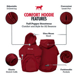 Tuff Pupper Dog Hoodie | Premium Quality Insulated Fabric | Ultra Soft Interior for Superior Comfort | Elastic Cuffs & Drawstring for Warmth | Stretch Fit Suitable for All Breeds (Red, XXS)