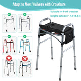 HOOMTREE Walker Tray for Folding Walker, Mobility Table Trays for Walkers for Seniors with Cup Holder,Walker Trays for Rolling Folding Walker,Walker Accessories for Elderly (Black with Pockets)