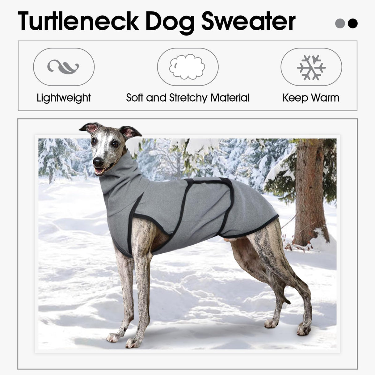 Dog Anxiety Jacket Calming Shirt, Anxiety Relief Calming Vest with Dog Ear Muffs, Noise Protection Dogs Winter Coat, Lightweight Stretchy Turtleneck T-Shirts