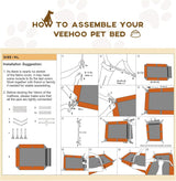 Veehoo Outdoor Elevated Dog Bed Large Sized Dogs, XL Cooling Raised Dog Cots Beds Training Platform Off Ground Hammock with Breathable Mesh, No-Slip Feet, 49"x33", Beige Coffee