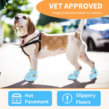 Dog Shoes, Dog Sandals for Hot Pavement, Water-Resistant Breathable Boots, Non-Slip Paw Protectors, Adjustable Straps Dog Rain Booties for Summer Beach and Rainy Day(Blue)