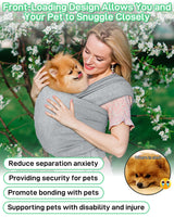 Snqqmtt Dog Sling Swaddle Carrier for Small Dog, Cat Front Carriers for Small Pet up to 20lbs, Puppy Pouch with Adjustable Straps, Hands Free Pet Sling, Anti Anxiety Puppy Sling (Light Grey)