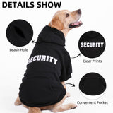 PUPTECK Security Dog Hoodie, Soft Warm Winter Pet Sweater Clothes, Puppy Cold Weather Coats Hooded Sweatshirt with Pocket, Dog Halloween Costume for Small Medium Large Dogs, Black XXL