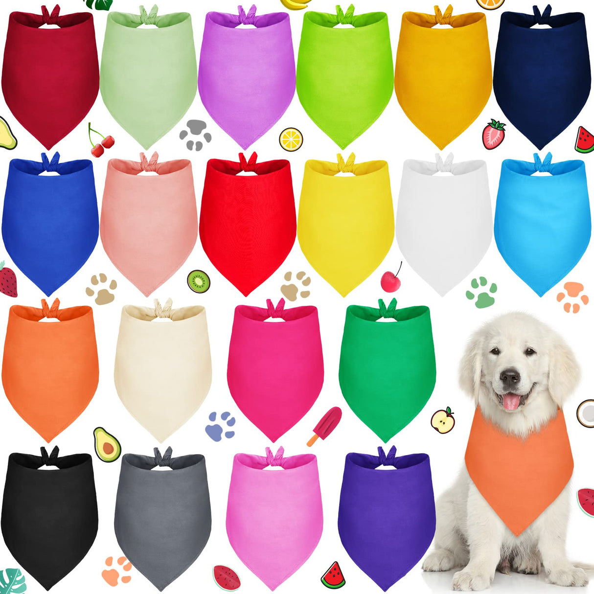 Saintrygo 20 Pcs Plain Dog Bandanas Bulk for Puppy Dogs Heat Transfer Adjustable Pet Bandanas Blank DIY Triangle Sublimation Washable Puppy Bibs Scarfs for Small Medium Large Pet(25 x 17 x 17 Inches)