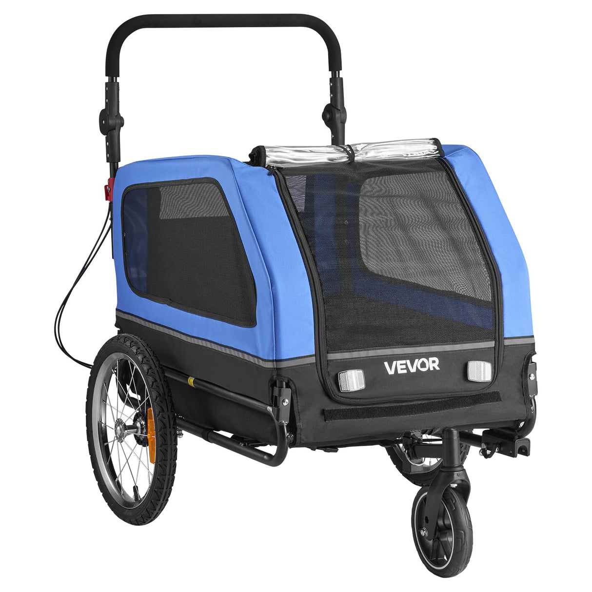 VEVOR Dog Bike Trailer, Supports up to 88 lbs, 2-in-1 Pet Stroller Cart Bicycle Carrier for Small & Large Dogs, Easy Folding Frame with Quick Release Wheel, Universal Bicycle Coupler, Internal Leash