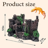 MUYG Tank Accessories for Bearded Dragon Include Resin Classical Castle Reptile Hammocks Climb Habitat Hanging Jungle Vines Flexible Leaves Climbing Decor for Chameleon Lizard Gecko Spider(6 PCS)