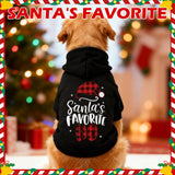 EXPAWLORER Dog Christmas Hoodie - Dog Christmas Sweater Xmas Sweatshirt with Santa Hat Print, Warm Fleece Lined Holiday Pet Outfit with Leash Hole, Cozy Soft Pet Clothes Coat for Large Dogs, 2XL