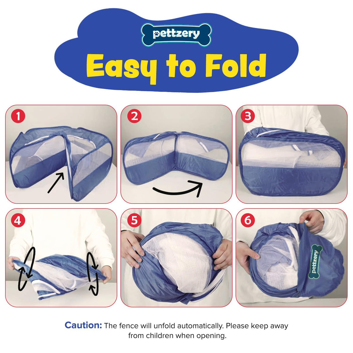 Small Animal Playpen with Zippered Top, Portable Waterproof Pet Cage (47"x23") for Kitten, Bunny, Guinea Pig, Hamster, Chicken Brooder, Indoor & Outdoor Exercise Pen, Foldable Design (Navy)