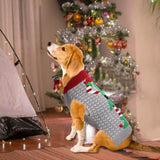 AXIIJGL Dog Christmas Costume Elf Outfit for Dogs with Leash Hole Small Dog Christmas Outfits Pullover Gray Clothes for Dachshund Chihuahua Frenchie