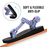 CIOR Women's Sport Sandals Hiking Sandals with Arch Support Yoga Mat Insole Outdoor Light Weight Water Shoes-U121SLX025-light purple-39