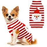 BAEJMJK Dog Christmas Sweater Striped Xmas Holiday Dog Clothes Warm Turtleneck Pet Puppy Outfits Costume Fall Winter Knit Pullover for Small Medium Large Dogs(Red Santa,XX-Large)