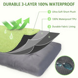 Dog Crate Bed Waterproof Deluxe Plush Dog Beds with Removable Washable Cover Anti-Slip Bottom Pet Sleeping Mattress for Large, Medium, Jumbo, Small Dogs, 35 x 22 inch, Green