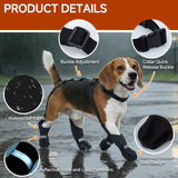 AuraPaw Dog Booties with Adjustable Suspenders for Outdoor Adventures – Reflective Paw Protectors for Rain, Snow & Mud, Anti-Slip & Dirt-Proof Boots Leggings, Waterproof Dogs Shoes, Black, Size L