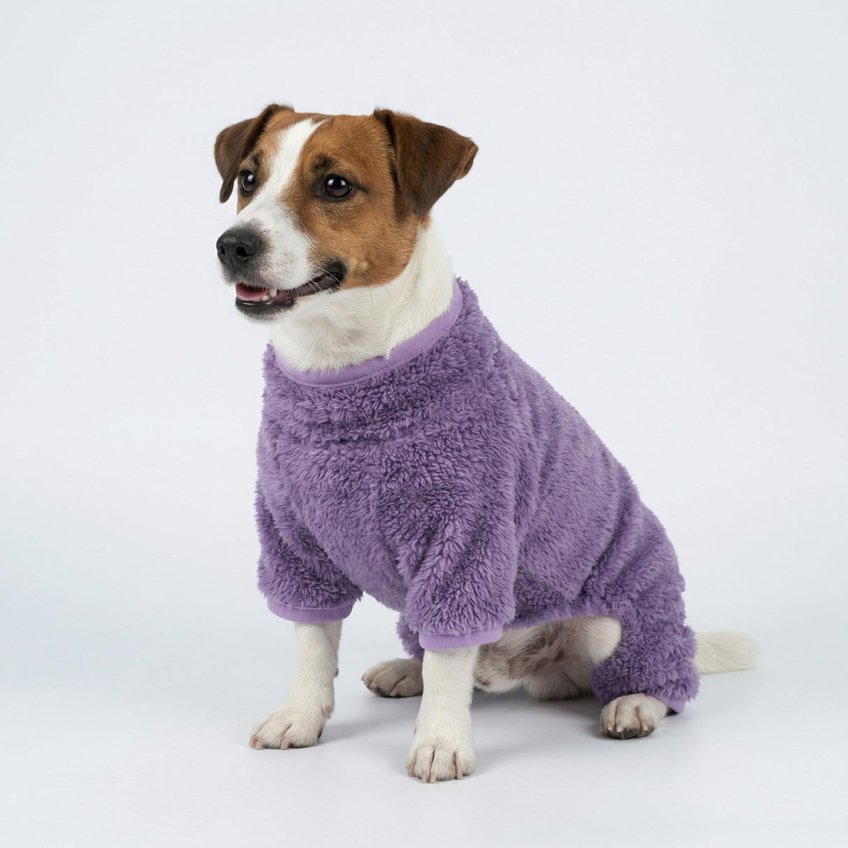 Fitwarm Dog Fuzzy Fleece Pajamas, Dog Winter Clothes for Small Dogs Girl, Pet Jumpsuit, Doggy Apparel, Purple, XXL