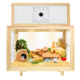 Large Hamster Cages - Wooden Hamster Mice and Rat Habitat with Ventilator Small Animal Cages for Rabbits, Guinea Pigs with Waterproof Bottom Plate