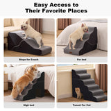 ZOMISIA Dog Ramp for Large Dogs - 24" H 5 Steps Pet Stairs for High Bed with Tunnel 2 in 1 with Zippers Suitable, Indoor Cat Ladders with Non-Slip Bottom, Black