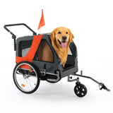 Ktaxon 2-in-1 Pet Bike Trailer, Heavy Duty 132lbs Load Capacity Foldable Dog Wagon with Quick Release Wheels, Bicycle Stroller for Large Dogs and Small to Medium Pets, New Upgraded Quick-Install Frame