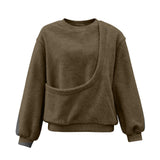BJUTIR Kokopaws Pet Sling Sweatshirts For Women Long Sleeve Fleece Sharpa Kangaroo Pouch Hoodie For Dogs Pet Carrier Pullover Animal Holder Tops Brown,S
