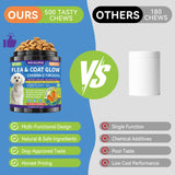 Flea and Tick Prevention for Dogs, Dog Flea Treatment with Skin & Coat Support 500 Crunchy & Krill Chews Dog Flea and Tick Treatment Chewable for Immunity & Energy for All Breeds & Ages Chicken Flavor