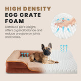 DUMOS Dog Beds, Orthopedic Medium Large Dog Bed, Machine Washable with Memory Foam, Waterproof Comfort Pet Beds with Sides, 42x32 Inch Medium Sized Brown