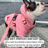 DJANGO Dog Hoodie – Warm Winter Dog Sweater & Fully Lined, Cozy Sweatshirt for Small & Medium Dogs, Dachshunds – Soft, Stretchy, Puppy Hoodie with Leash Portal, Elastic Waistband – Quartz Pink, Small