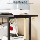 VENNQD Organizer and Storage Stand Compatible with Cricut Machines,Rolling Storage Cart/Shelf with 24 Vinyl Roll Holders，2 Fabric Drawer,Accessories Holder,Tool Hook for Craft Room Home (Black)