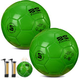 Shappy 2 Pcs Operation Christmas Soccer Balls Bulk with Pump, Mesh Bag Official Size 3 4 5 Indoor Outdoor Soccer Ball for Game Practice Training Sport Soft Soccer Gift for Child Adult(Size 5,Green)
