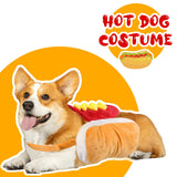 GOYOSWA Dog Hot Dog Costume, Dog Halloween Costumes Funny Pet Hot Dog Costume for XS Small Medium Dogs Cats Pets (Large)